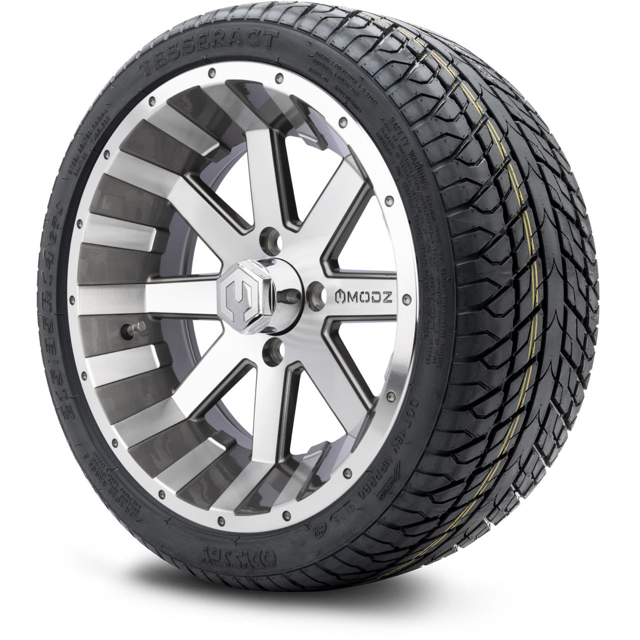 MODZ® 14" Assault Machined Gunmetal Wheels & Street Tires Combo