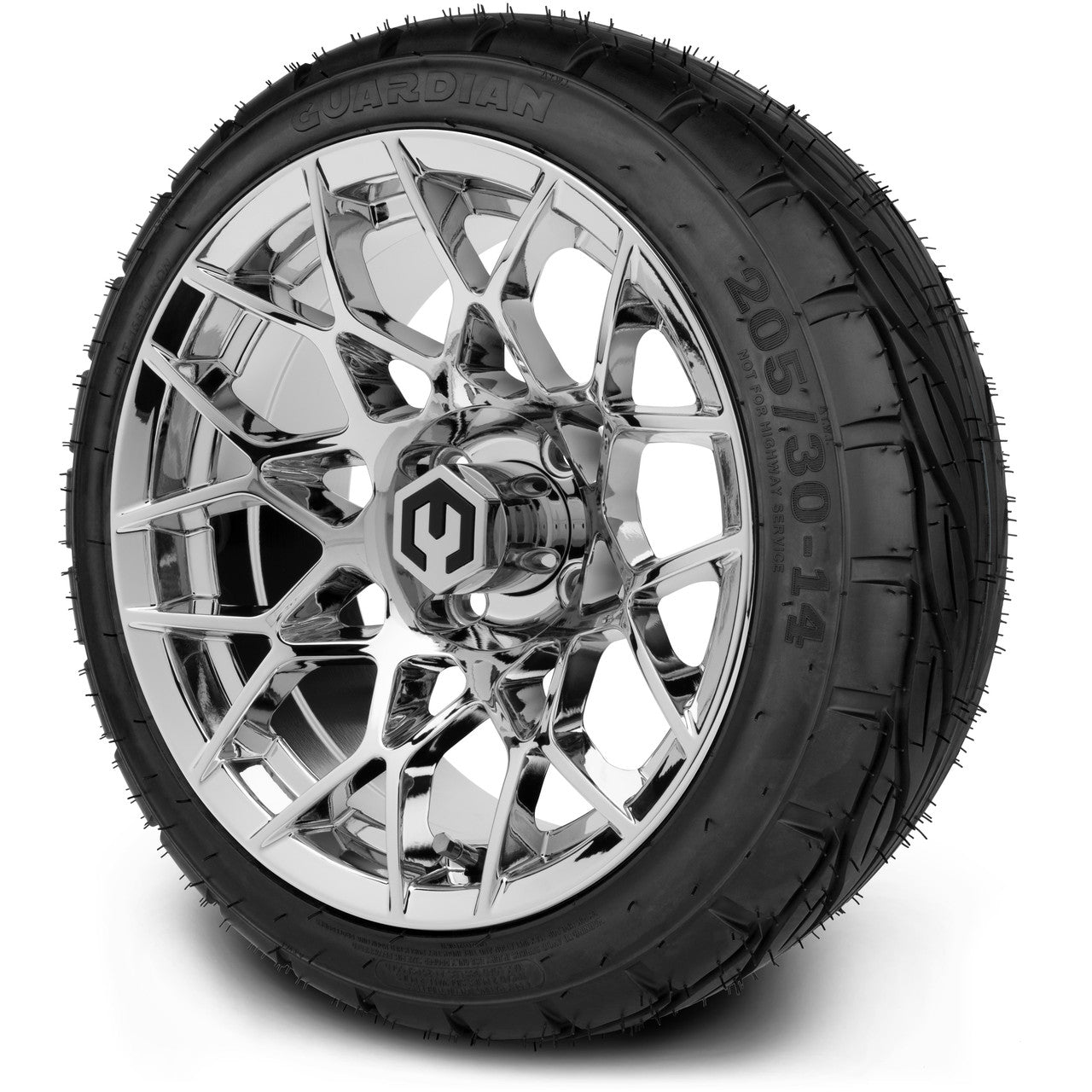 MODZ® 14" Blitz Chrome Wheels & Street Tires Combo