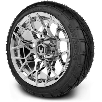 MODZ® 14" Blitz Chrome Wheels & Street Tires Combo