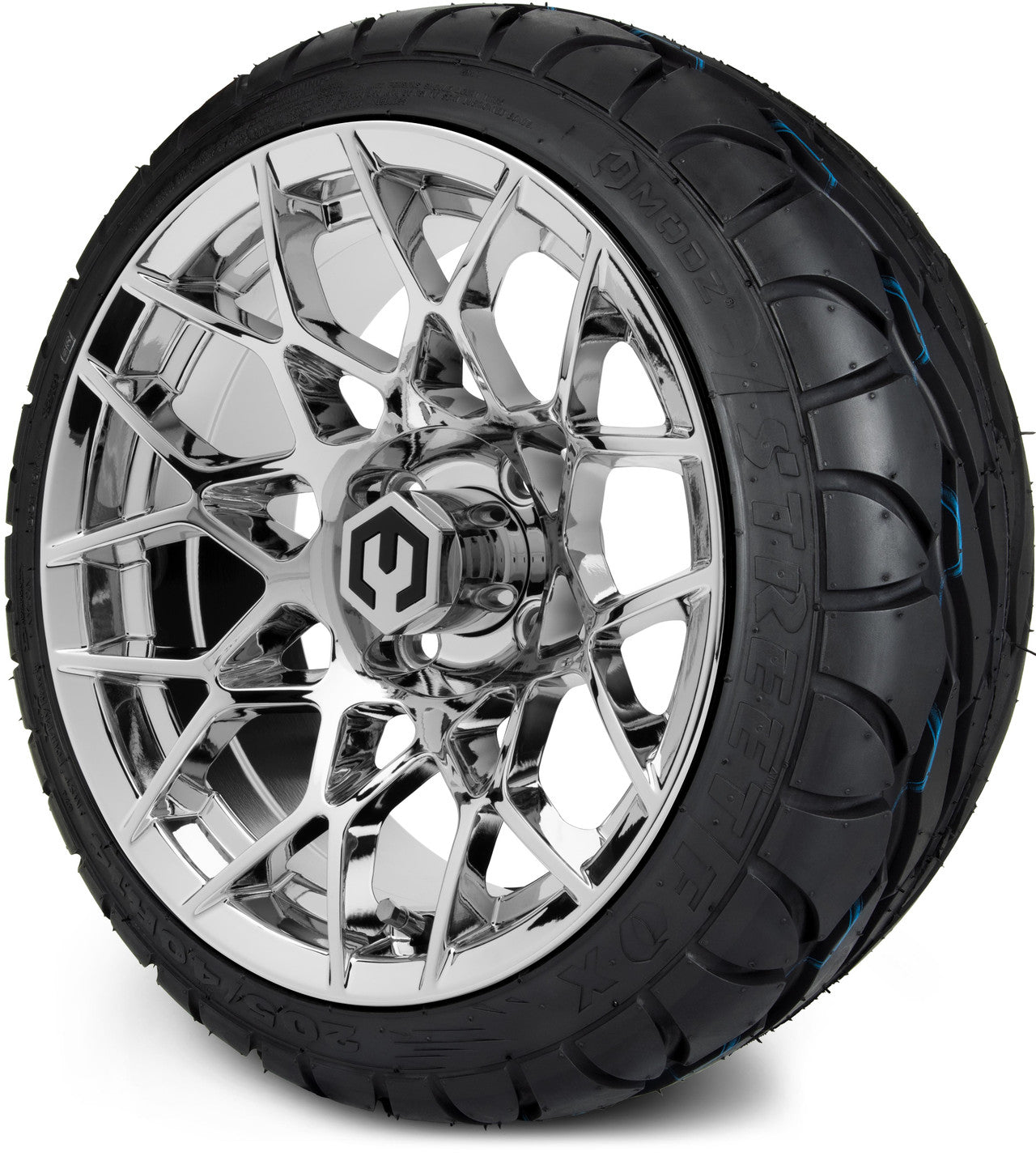MODZ® 14" Blitz Chrome Wheels & Street Tires Combo