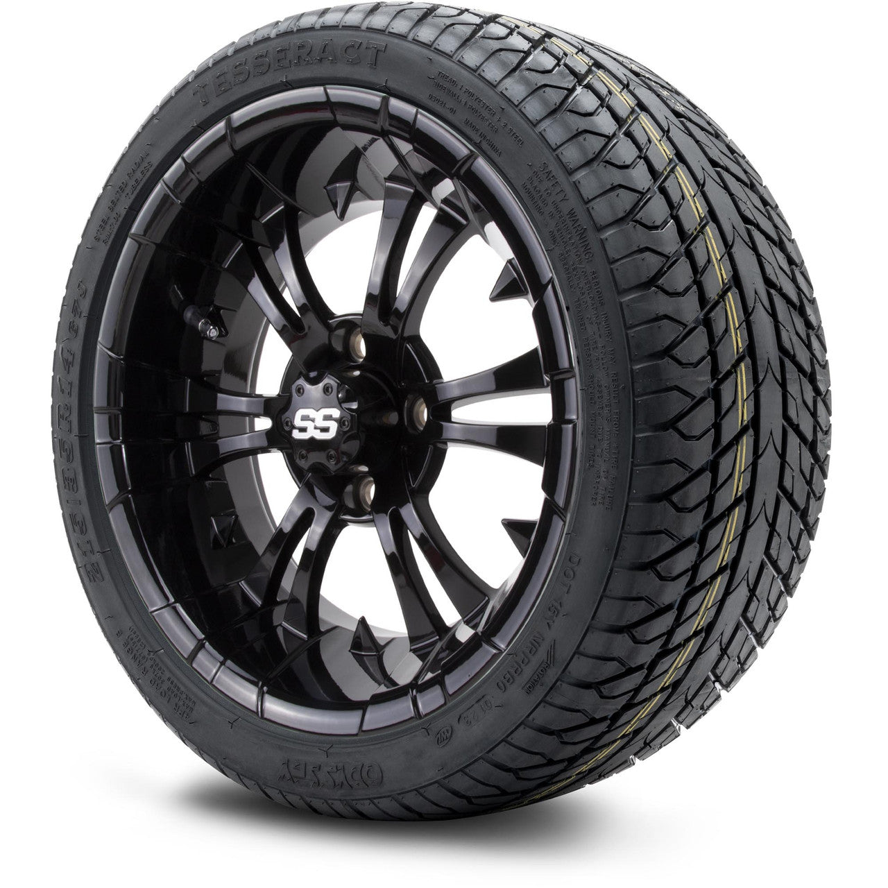 MODZ® 14" Vampire Glossy Black Wheels & Street Tires Combo