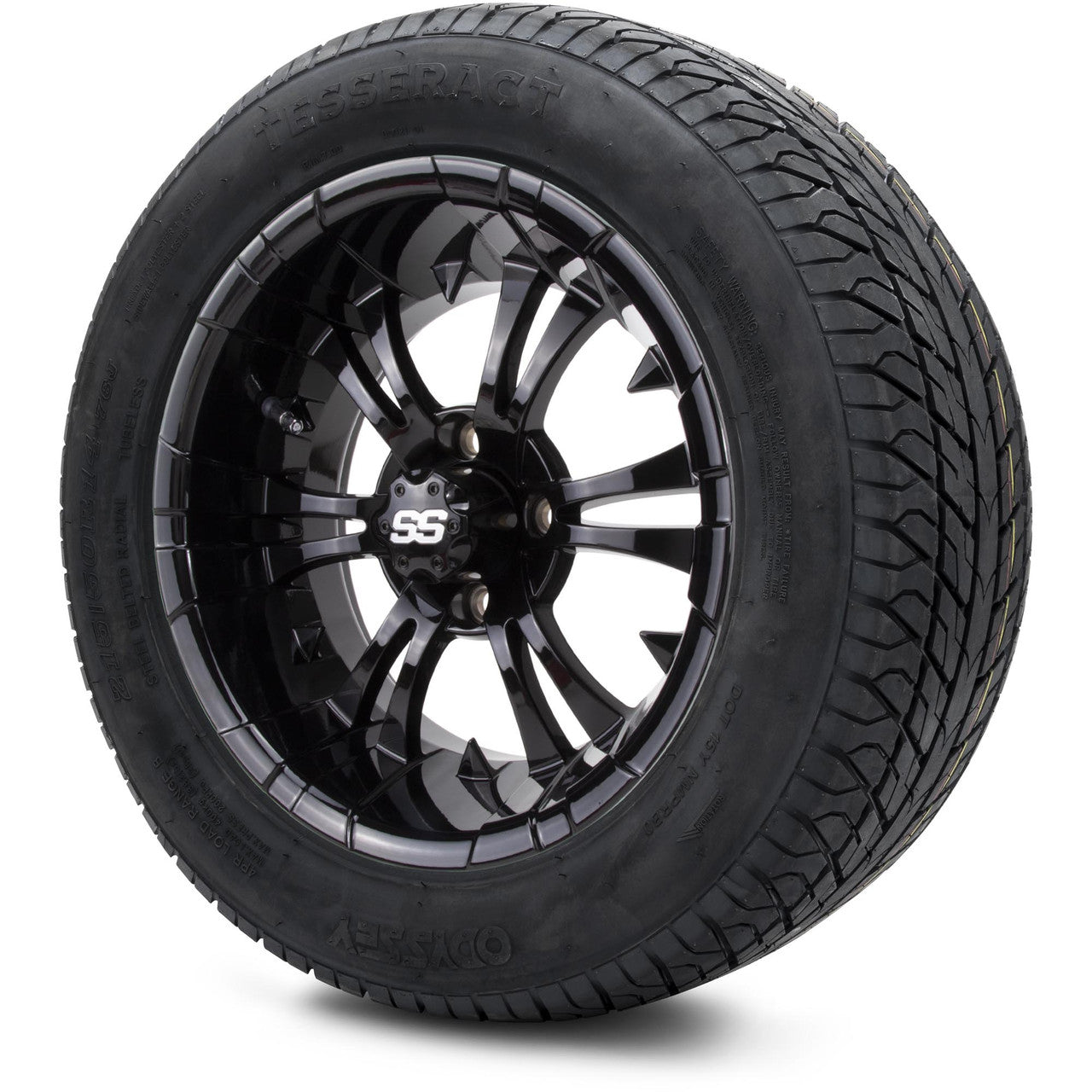 MODZ® 14" Vampire Glossy Black Wheels & Street Tires Combo