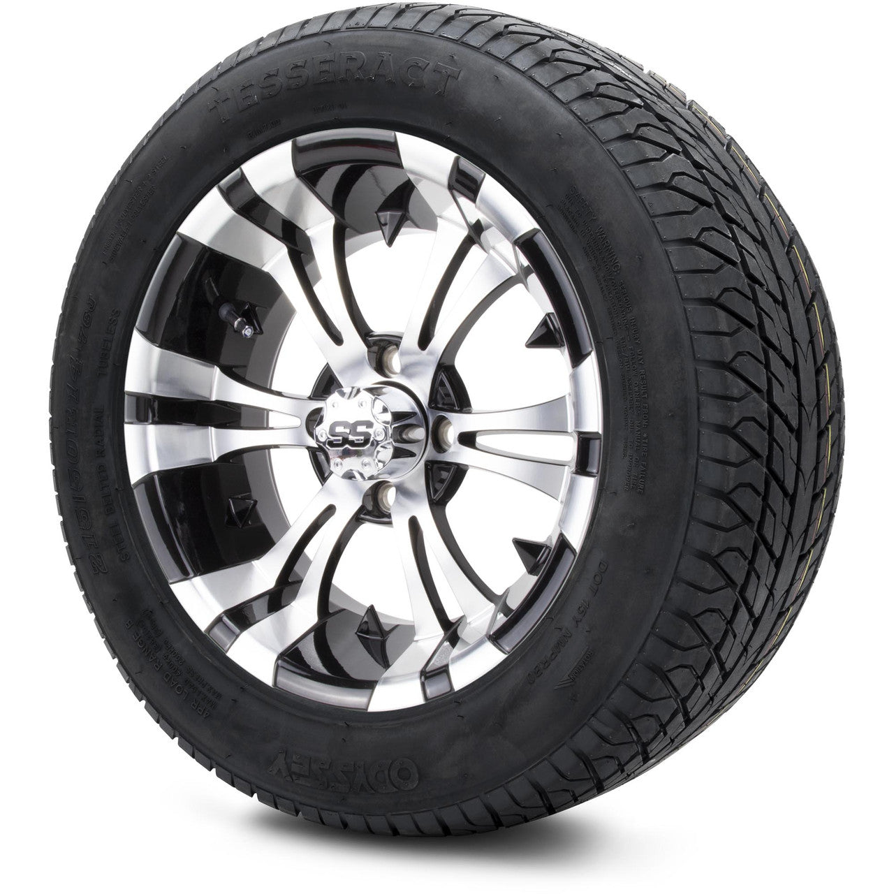 MODZ® 14" Vampire Machined Black Wheels & Street Tires Combo