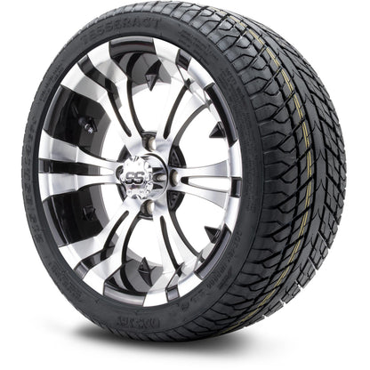 MODZ® 14" Vampire Machined Black Wheels & Street Tires Combo