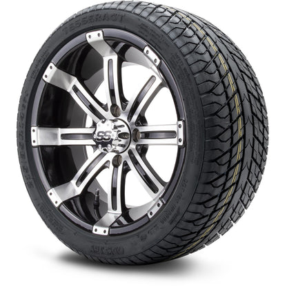 MODZ® 14" Tempest Machined Black Wheels & Street Tires Combo