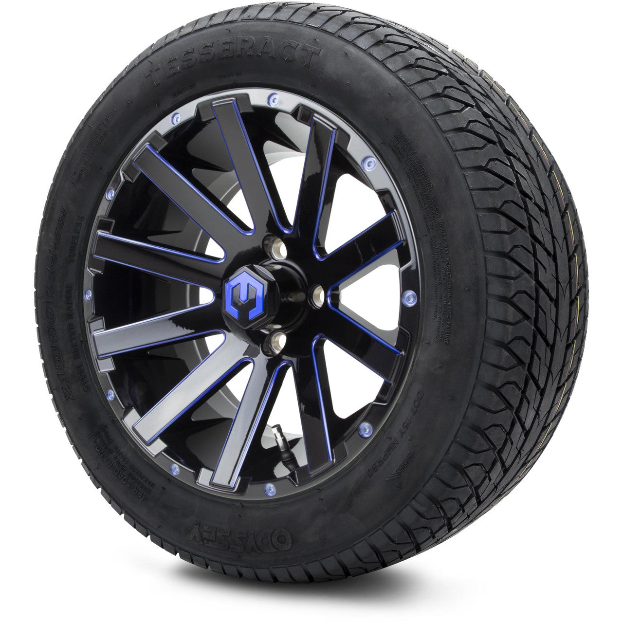 MODZ® 14" Mauler Glossy Black and Blue with Ball Mill Wheels & Street Tires Combo