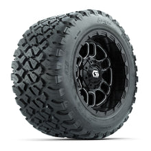 GTW® Titan Black/Machined 12 in Wheels with 20X10-12 Nomad Steel Belt Radial All-Terrain Tires – Full Set