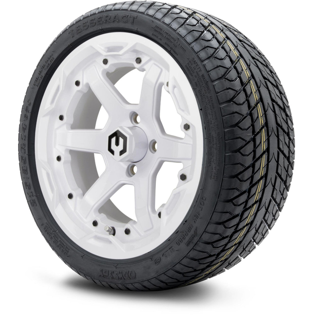MODZ® 14" Gladiator Glossy White Wheels and Street Tires Combo