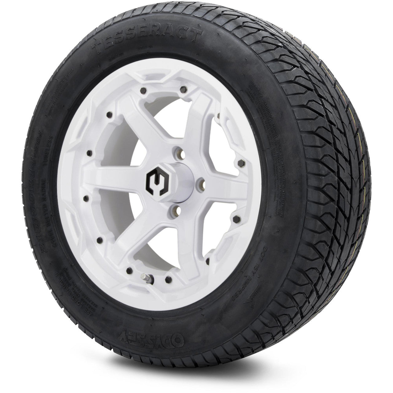 MODZ® 14" Gladiator Glossy White Wheels and Street Tires Combo
