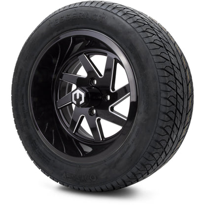 MODZ® 14" Fury Glossy Black with Ball Mill Wheels & Street Tires Combo