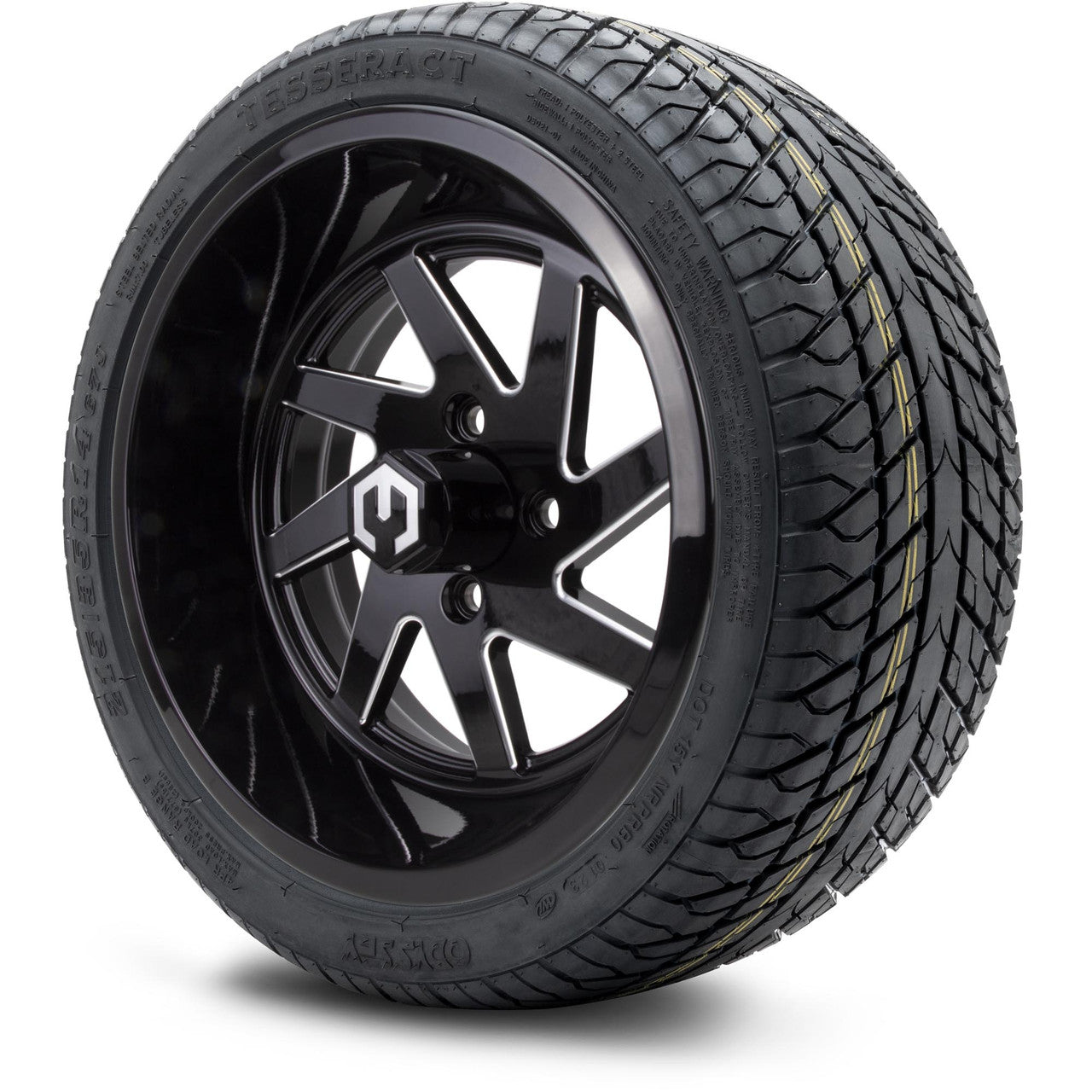 MODZ® 14" Fury Glossy Black with Ball Mill Wheels & Street Tires Combo