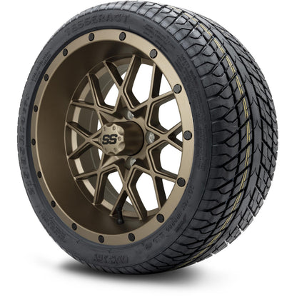 MODZ® 14" Vortex Matte Bronze Wheels & Street Tires Combo