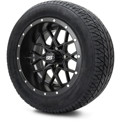 MODZ® 14" Vortex Matte Black Wheels & Street Tires Combo