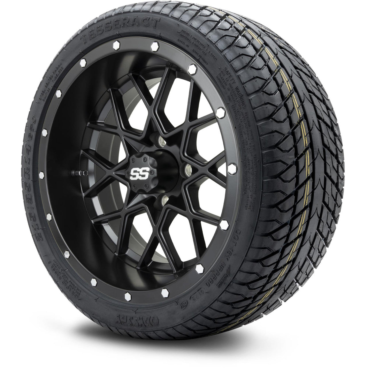 MODZ® 14" Vortex Matte Black Wheels & Street Tires Combo