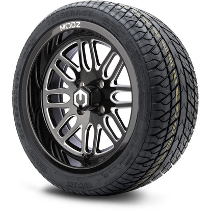 MODZ® 14" Mayhem Glossy Black with Ball Mill Wheels & Street Tires Combo