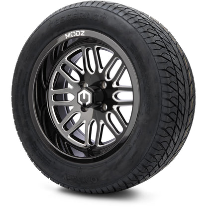 MODZ® 14" Mayhem Glossy Black with Ball Mill Wheels & Street Tires Combo