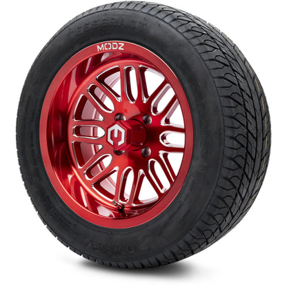 MODZ® 14" Mayhem Brushed Red with Ball Mill Wheels & Street Tires Combo
