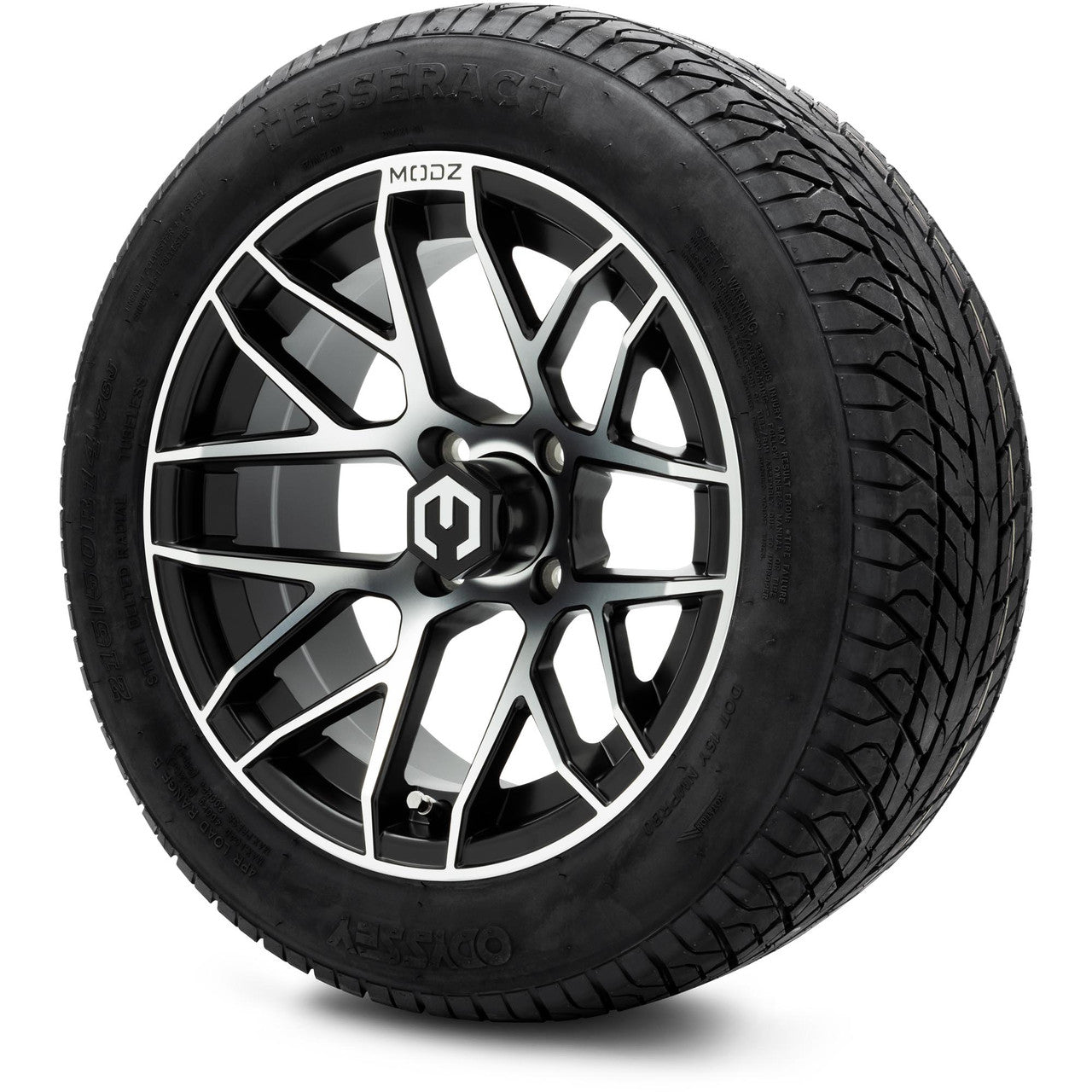 MODZ® 14" Matrix Machined Black Wheels & Street Tires Combo