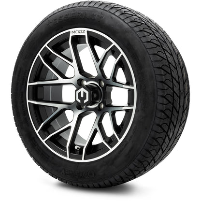 MODZ® 14" Matrix Machined Black Wheels & Street Tires Combo