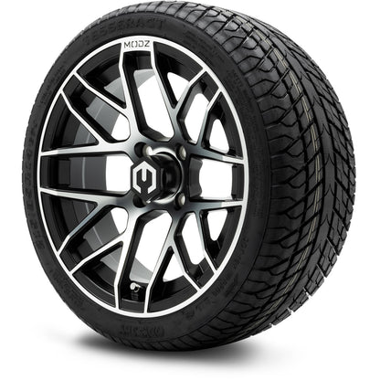 MODZ® 14" Matrix Machined Black Wheels & Street Tires Combo