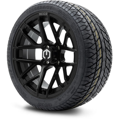 MODZ® 14" Matrix Matte Black Wheels & Street Tires Combo