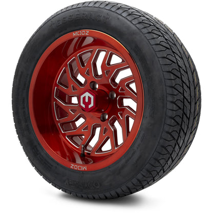 MODZ® 14" Carnage Brushed Red with Ball Mill Wheels & Street Tires Combo