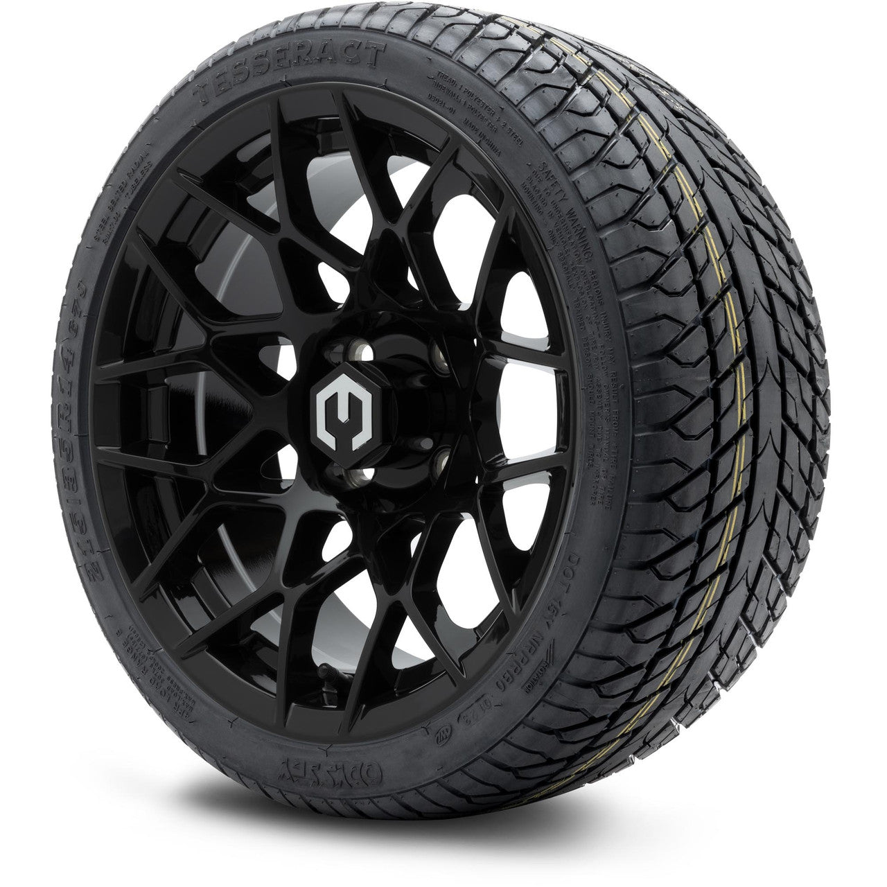 MODZ® 14" Blitz Glossy Black Wheels & Street Tires Combo
