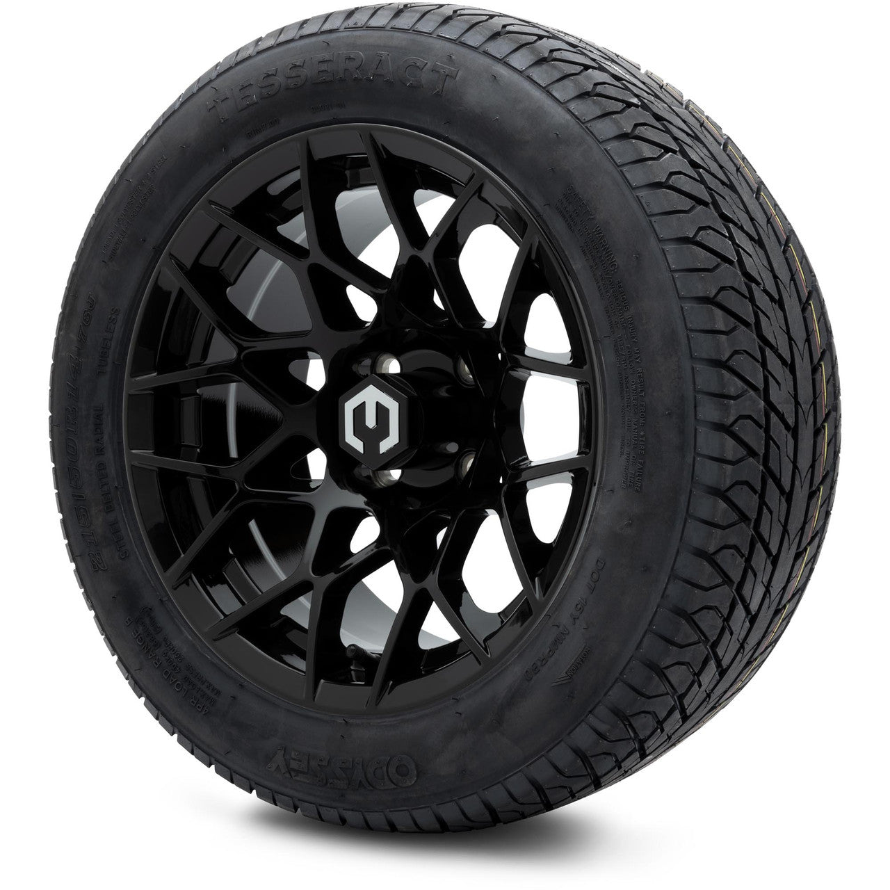 MODZ® 14" Blitz Glossy Black Wheels & Street Tires Combo