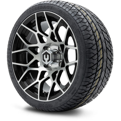 MODZ® 14" Blitz Machined Black Wheels & Street Tires Combo