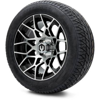 MODZ® 14" Blitz Machined Black Wheels & Street Tires Combo