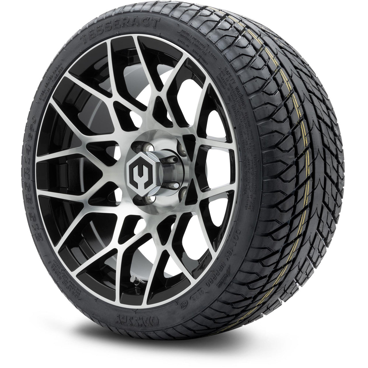 MODZ® 14" Blitz Machined Black Wheels & Street Tires Combo