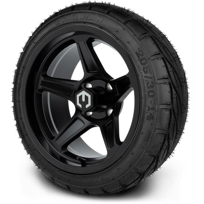 MODZ® 14" Drift Matte Black Wheels & Street Tires Combo