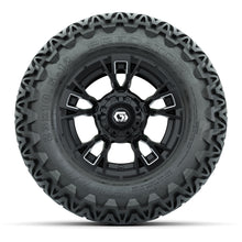 GTW® Vandal Matte Black/Machined 12 in Wheels with 23X10.5-12 Predator All-Terrain Tires – Full Set
