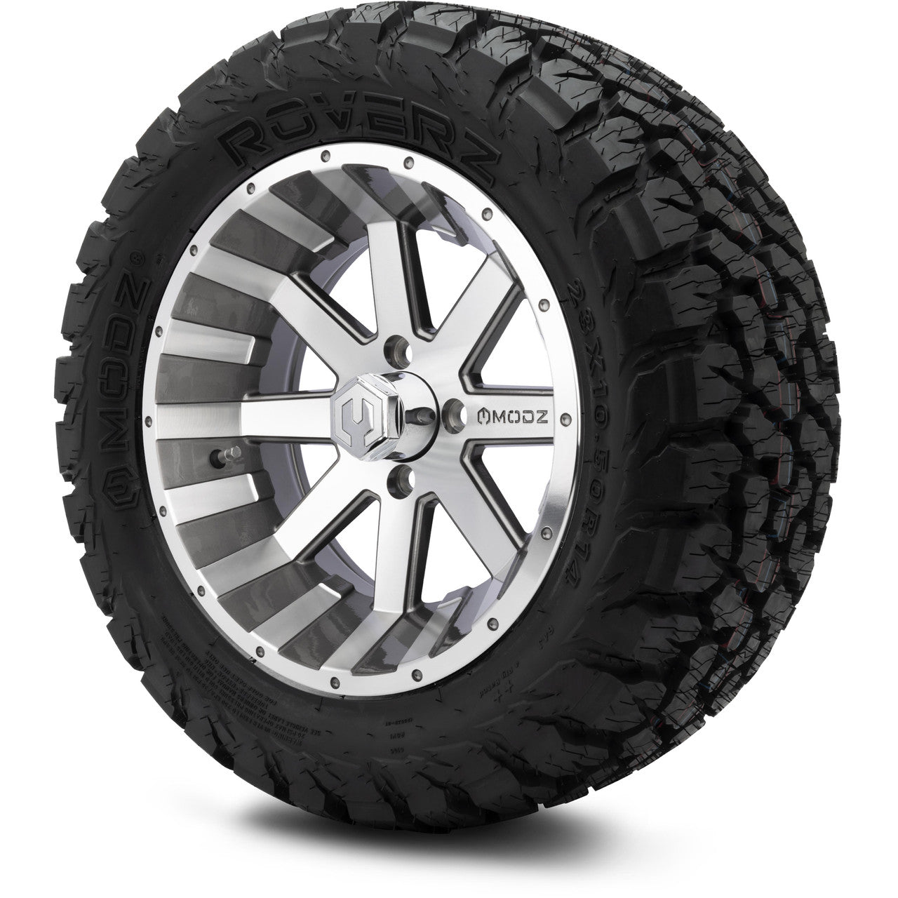 MODZ® 14" Assault Machined Gunmetal Wheels & Off-Road Tires Combo