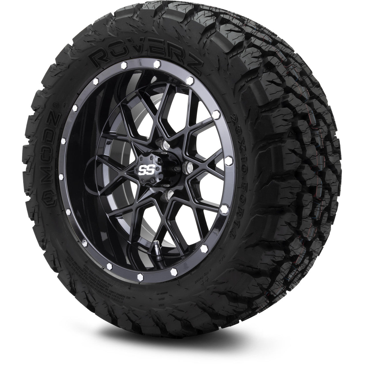 MODZ® 14" Vortex Glossy Black Wheels & Off-Road Tires Combo
