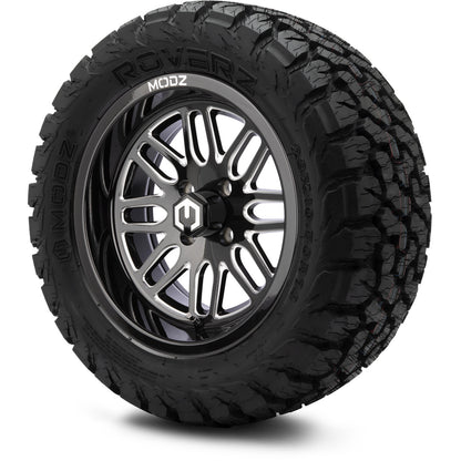 MODZ® 14" Mayhem Glossy Black with Ball Mill Wheels & Off-Road Tires Combo