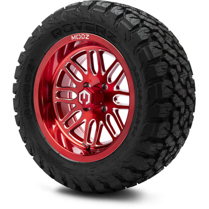 MODZ® 14" Mayhem Brushed Red with Ball Mill Wheels & Off-Road Tires Combo
