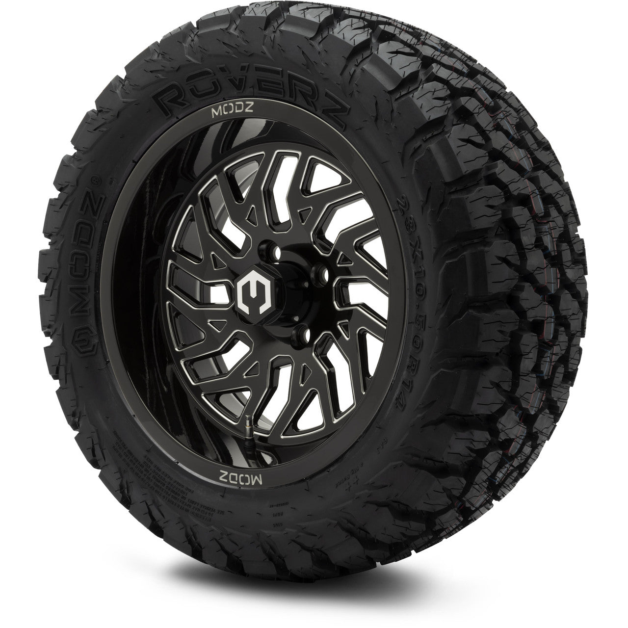 MODZ® 14" Carnage Glossy Black with Ball Mill Wheels & Off-Road Tires Combo