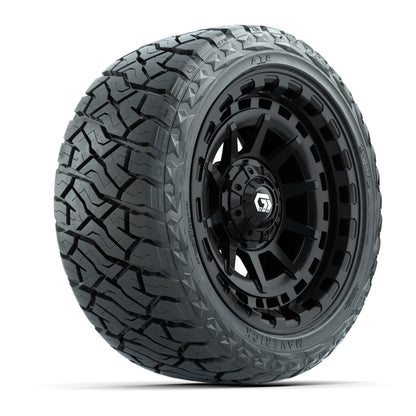 GTW Barricade Gloss Black 14 in Wheels with 23x10.00-R14 Maverick All-Terrain Tires – Full Set