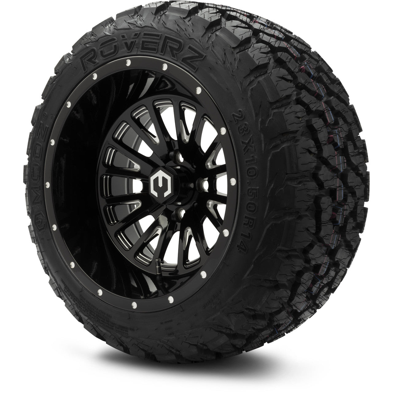 MODZ® 14" Assassin Glossy Black with Ball Mill Wheels & Off-Road Tires Combo