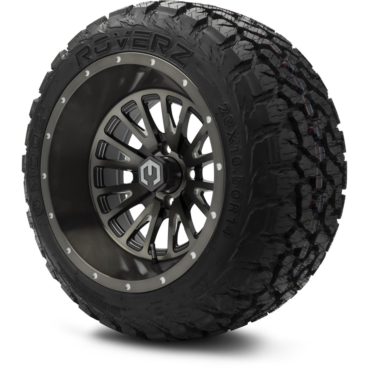 MODZ® 14" Assassin Brushed Gunmetal with Ball Mill Wheels & Off-Road Tires Combo