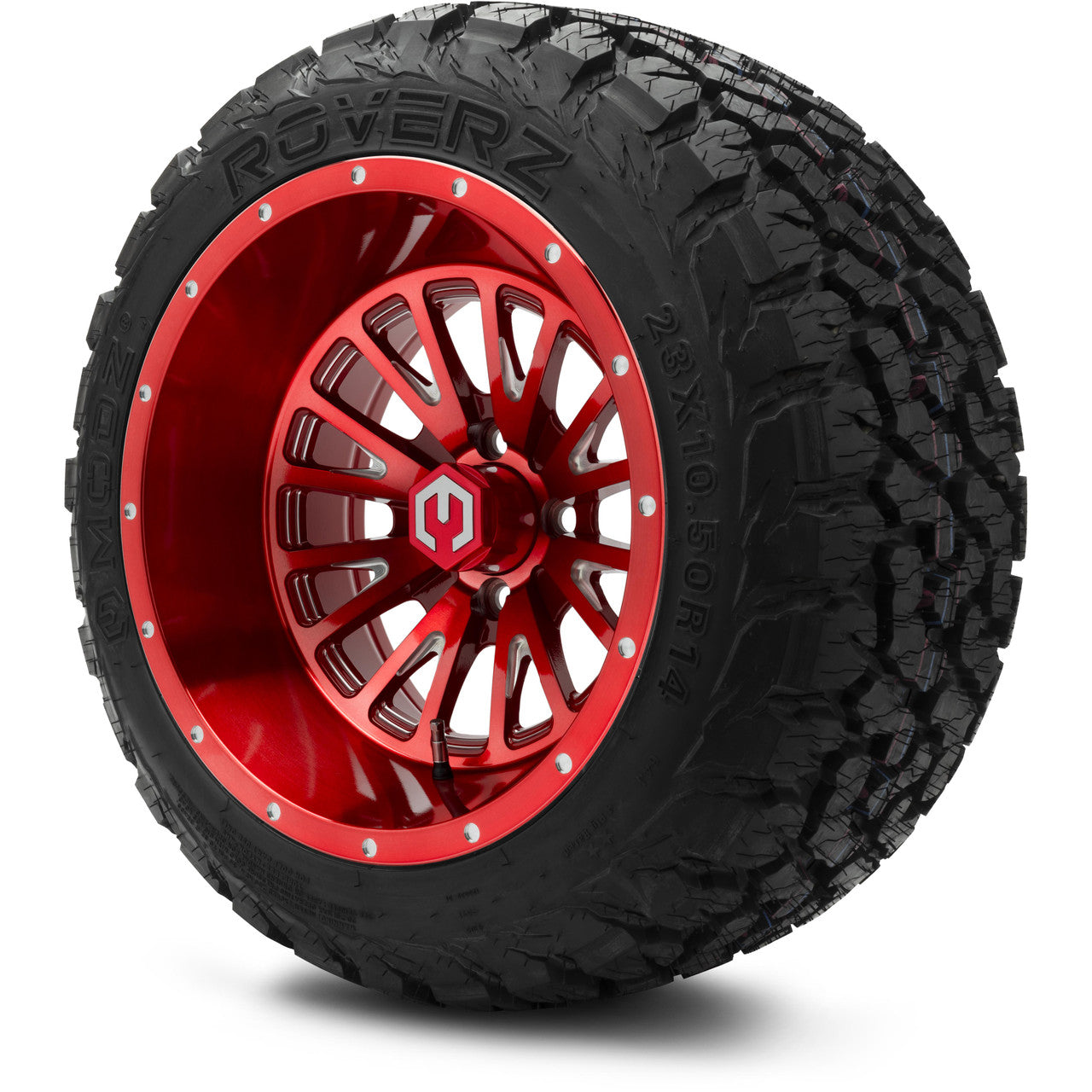 MODZ® 14" Assassin Brushed Red with Ball Mill Wheels & Off-Road Tires Combo