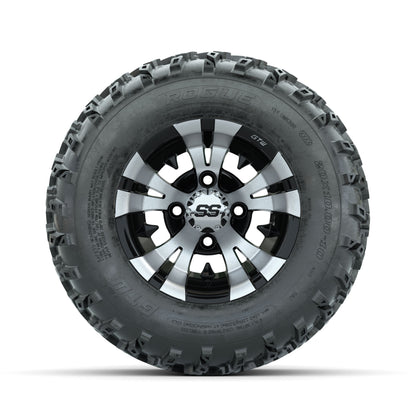 GTW Vampire Machined/Black 10 in Wheels with 20x10.00-10 Rogue All Terrain Tires – Full Set