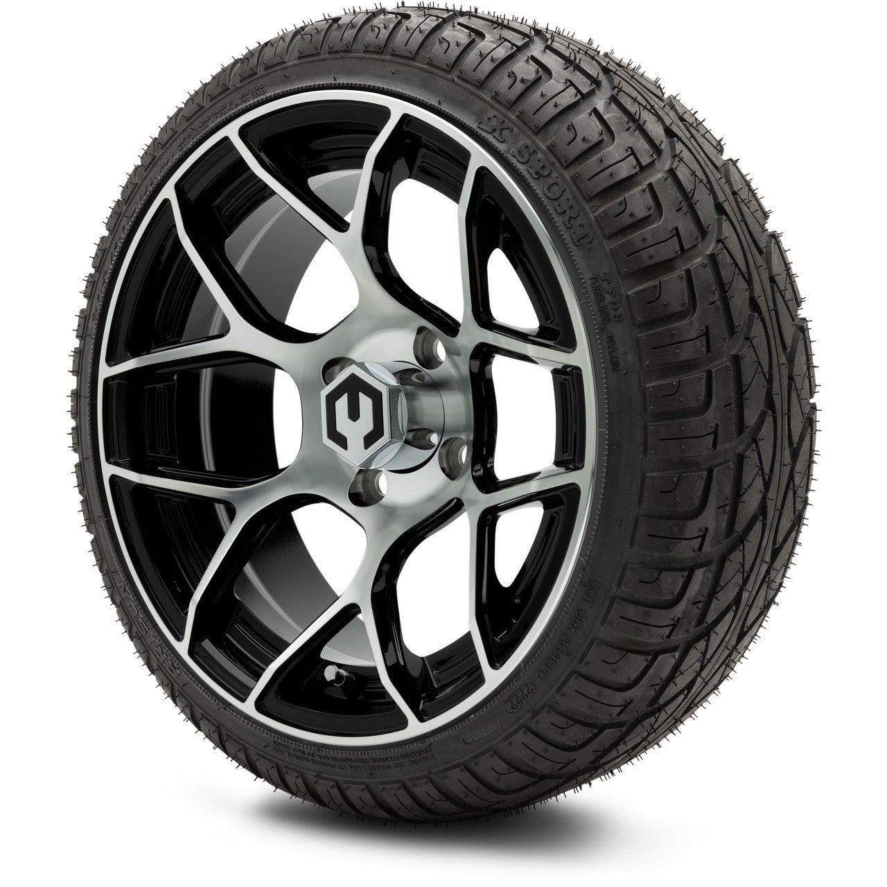 MODZ® 14" Renegade Machined Black Wheels & Street Tires Combo