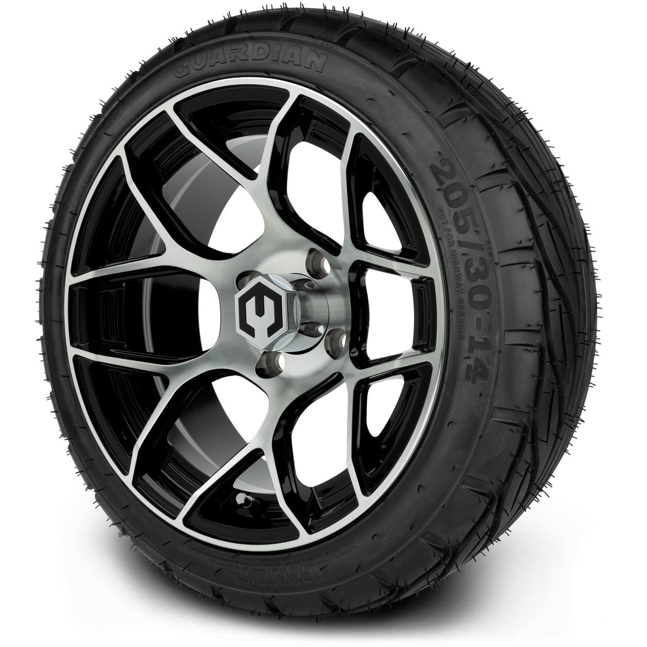 MODZ® 14" Renegade Machined Black Wheels & Street Tires Combo