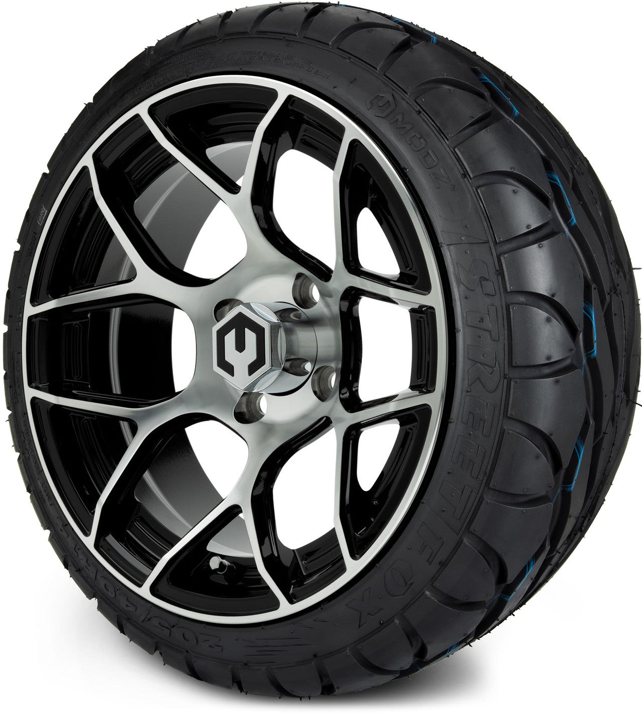MODZ® 14" Renegade Machined Black Wheels & Street Tires Combo