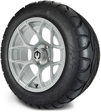 MODZ® 14" Renegade Silver Wheels & Street Tires Combo