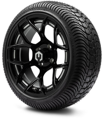 MODZ® 14" Renegade Glossy Black with Ball Mill Wheels & Street Tires Combo