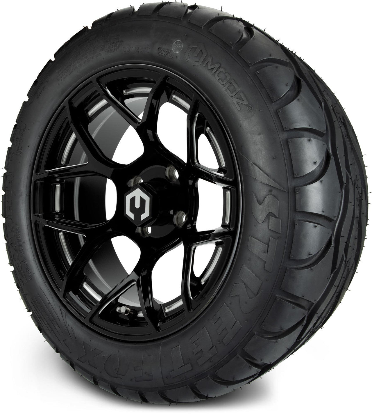 MODZ® 14" Renegade Glossy Black with Ball Mill Wheels & Street Tires Combo