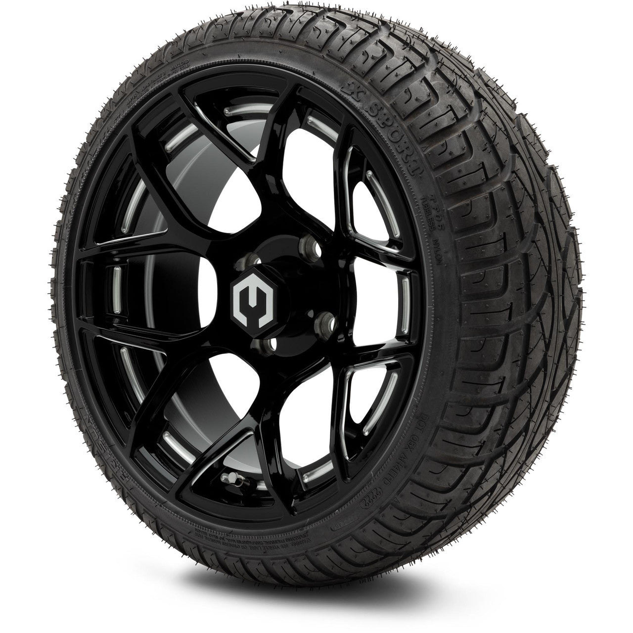 MODZ® 14" Renegade Glossy Black with Ball Mill Wheels & Street Tires Combo